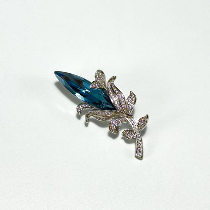 Blue Zircon Bouquet Brooch