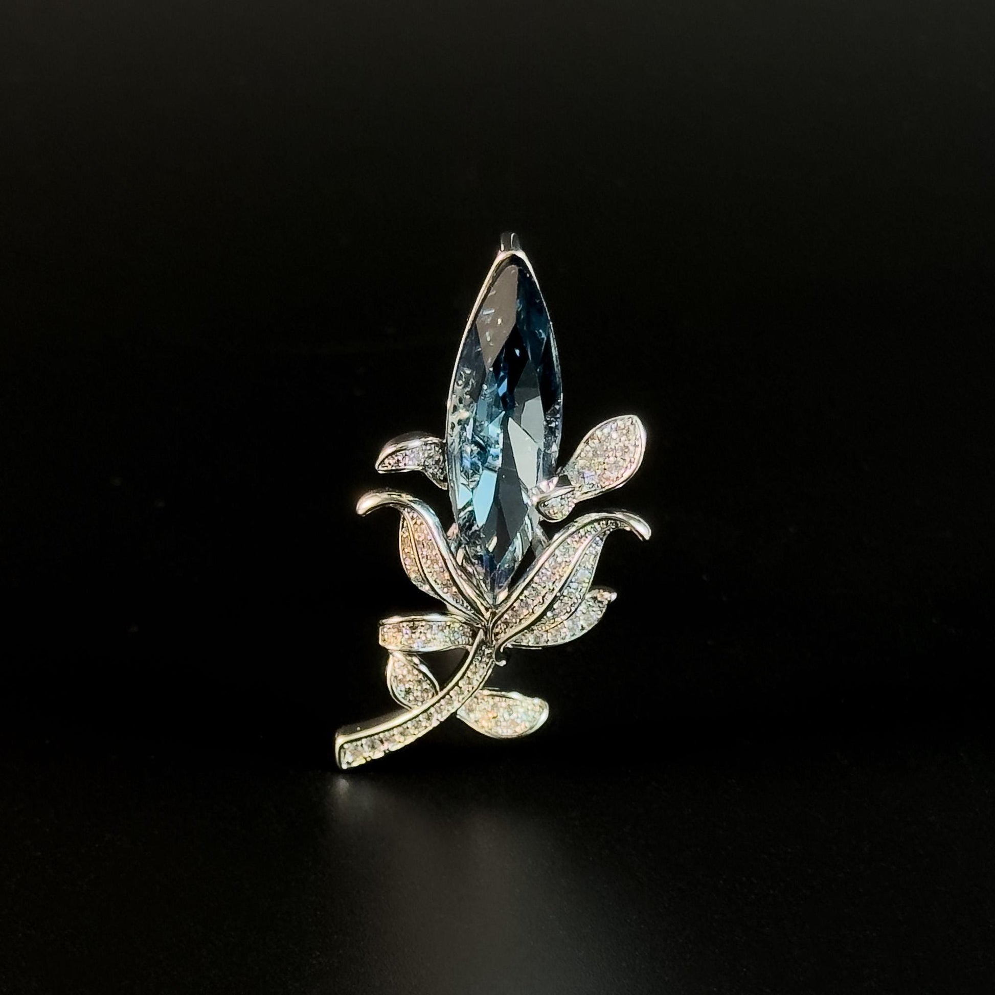 Blue Zircon Bouquet Brooch