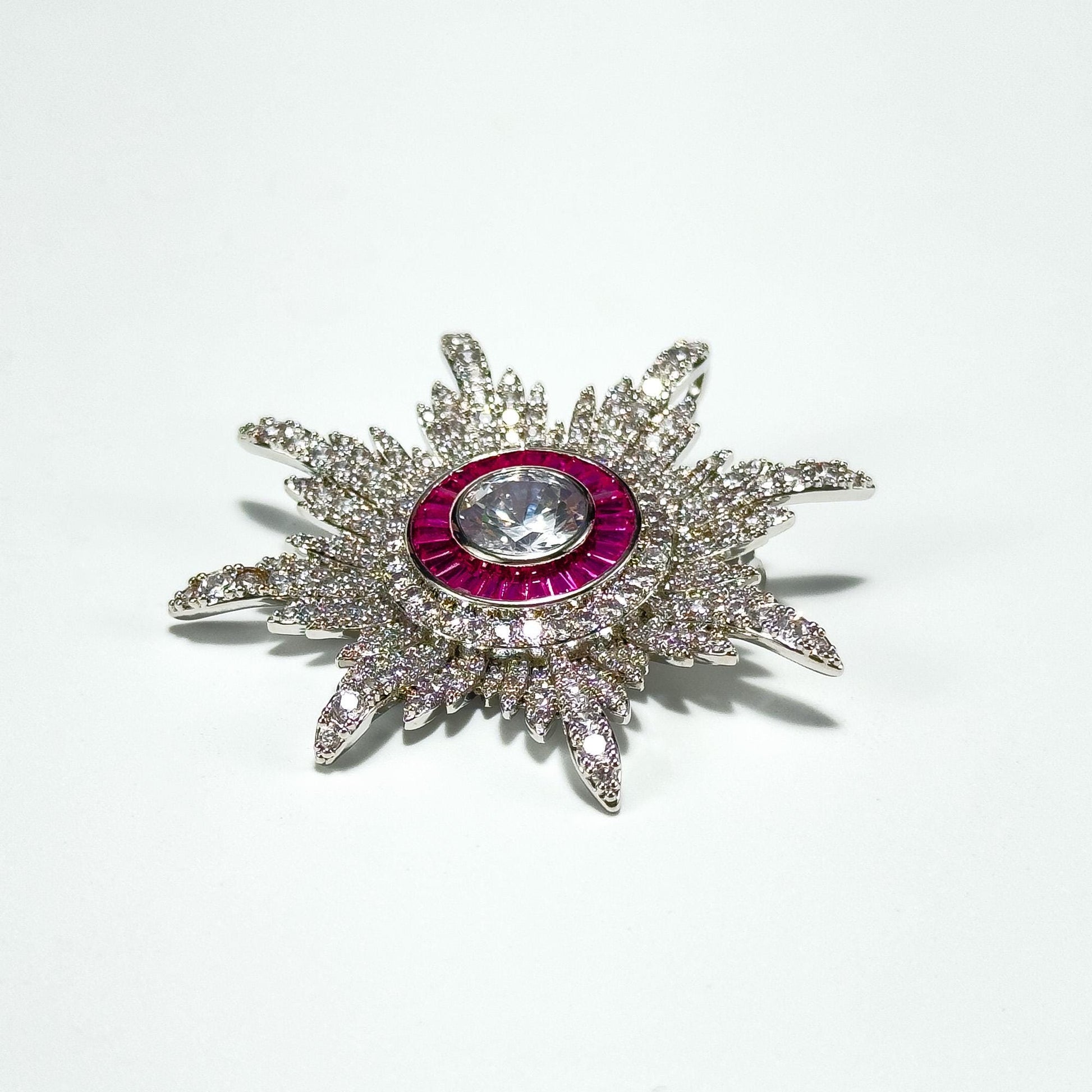 Sparkling Eight-Pointed Star Brooch