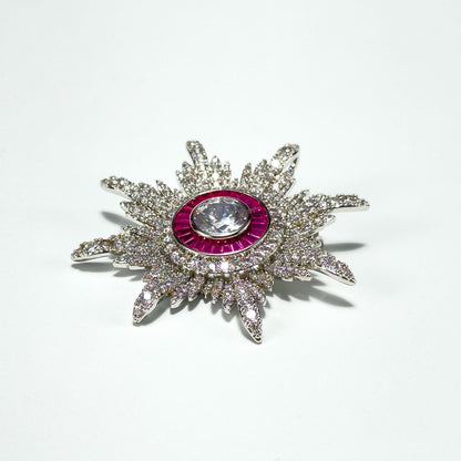 Sparkling Eight-Pointed Star Brooch