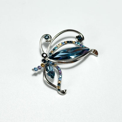 Blue Zircon Butterfly Brooch