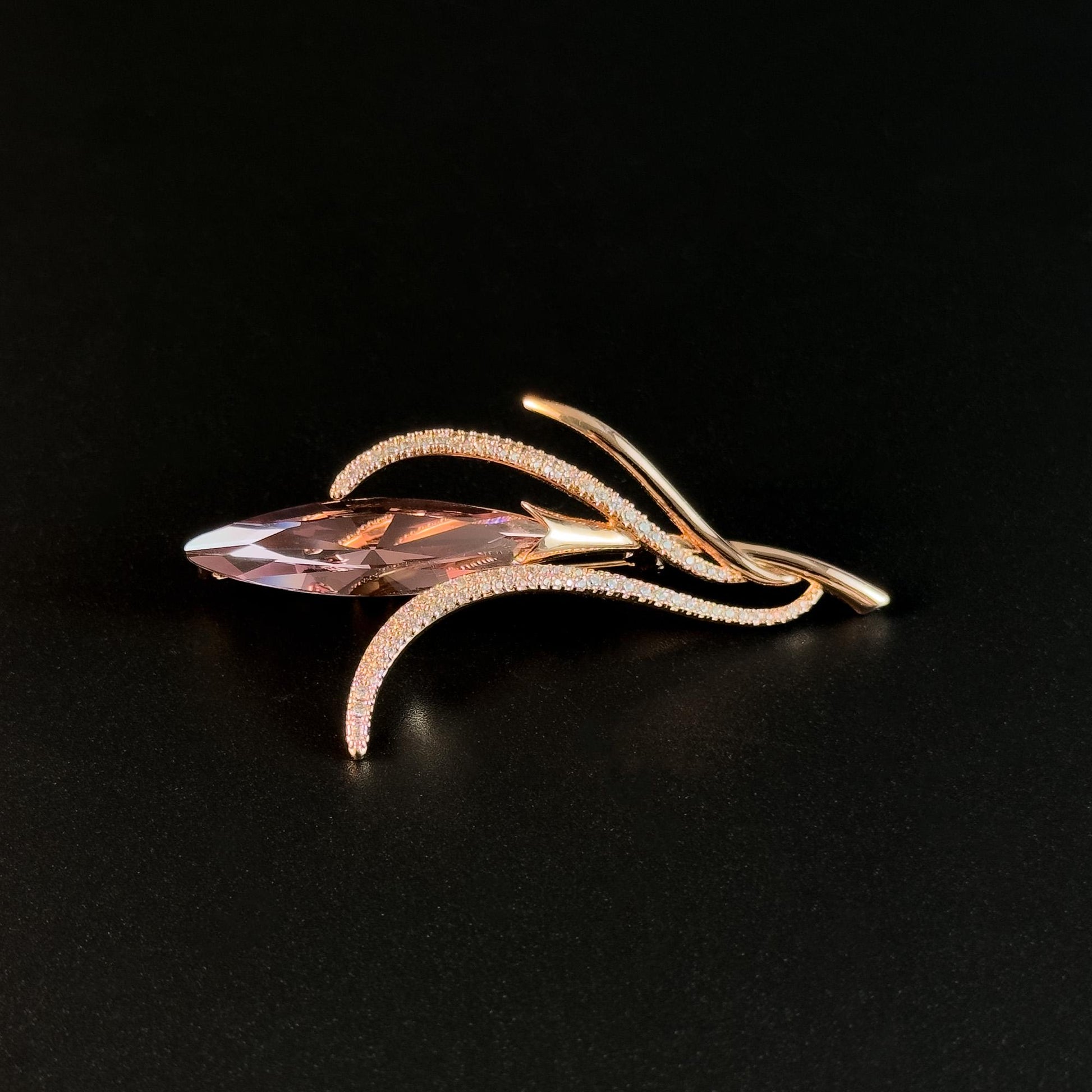 Elegant Pink Zircon Bouquet Brooch