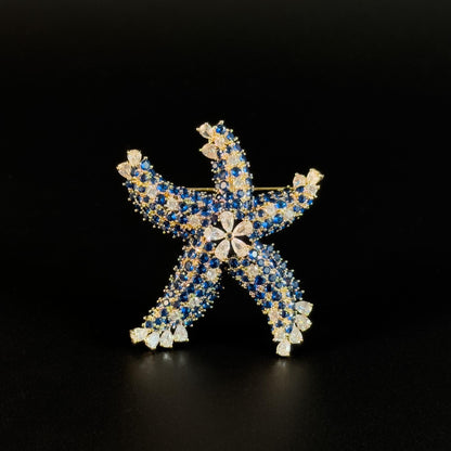 Blue Starfish Brooch
