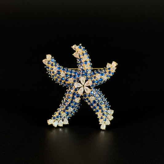 Blue Starfish Brooch