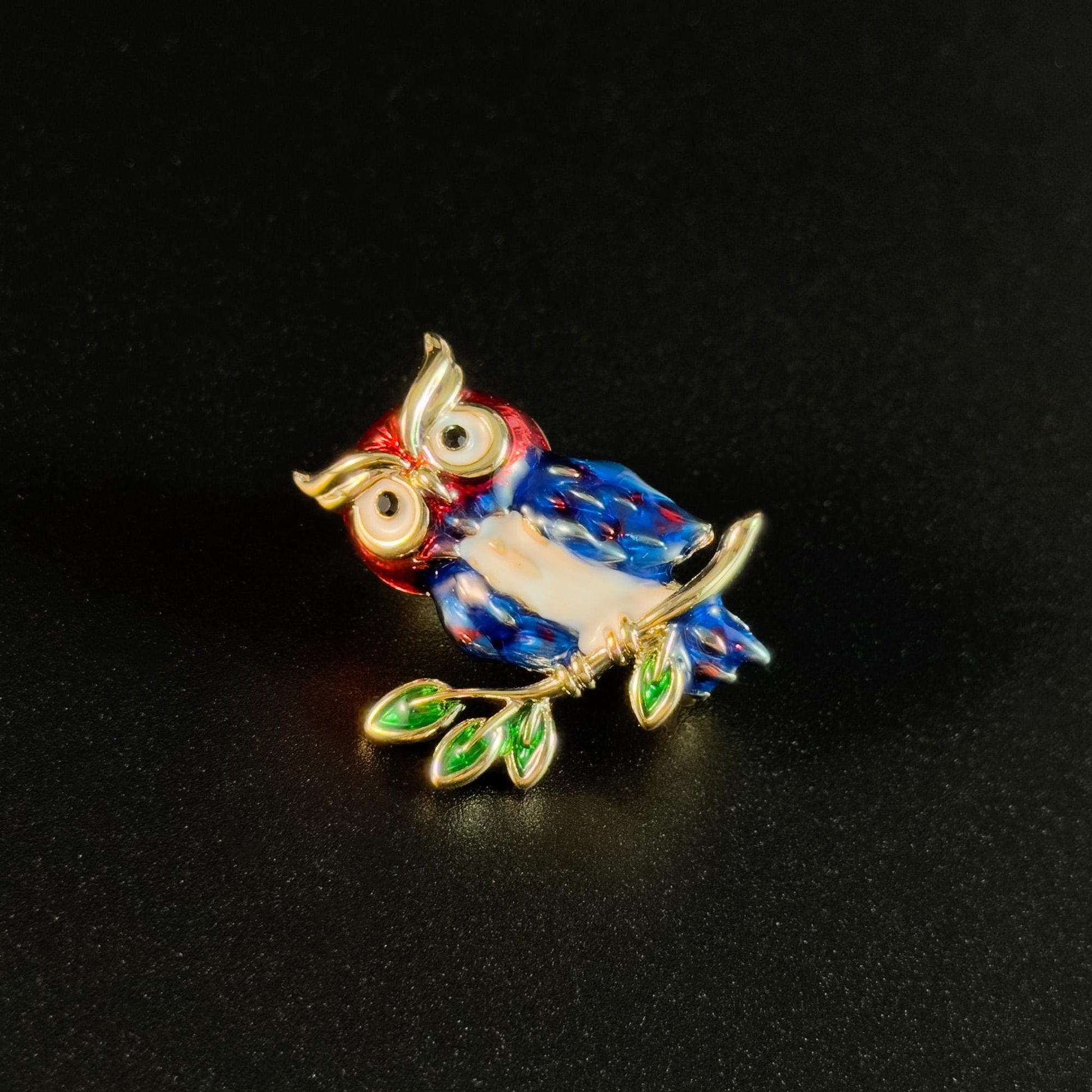 Blue Owl Brooch