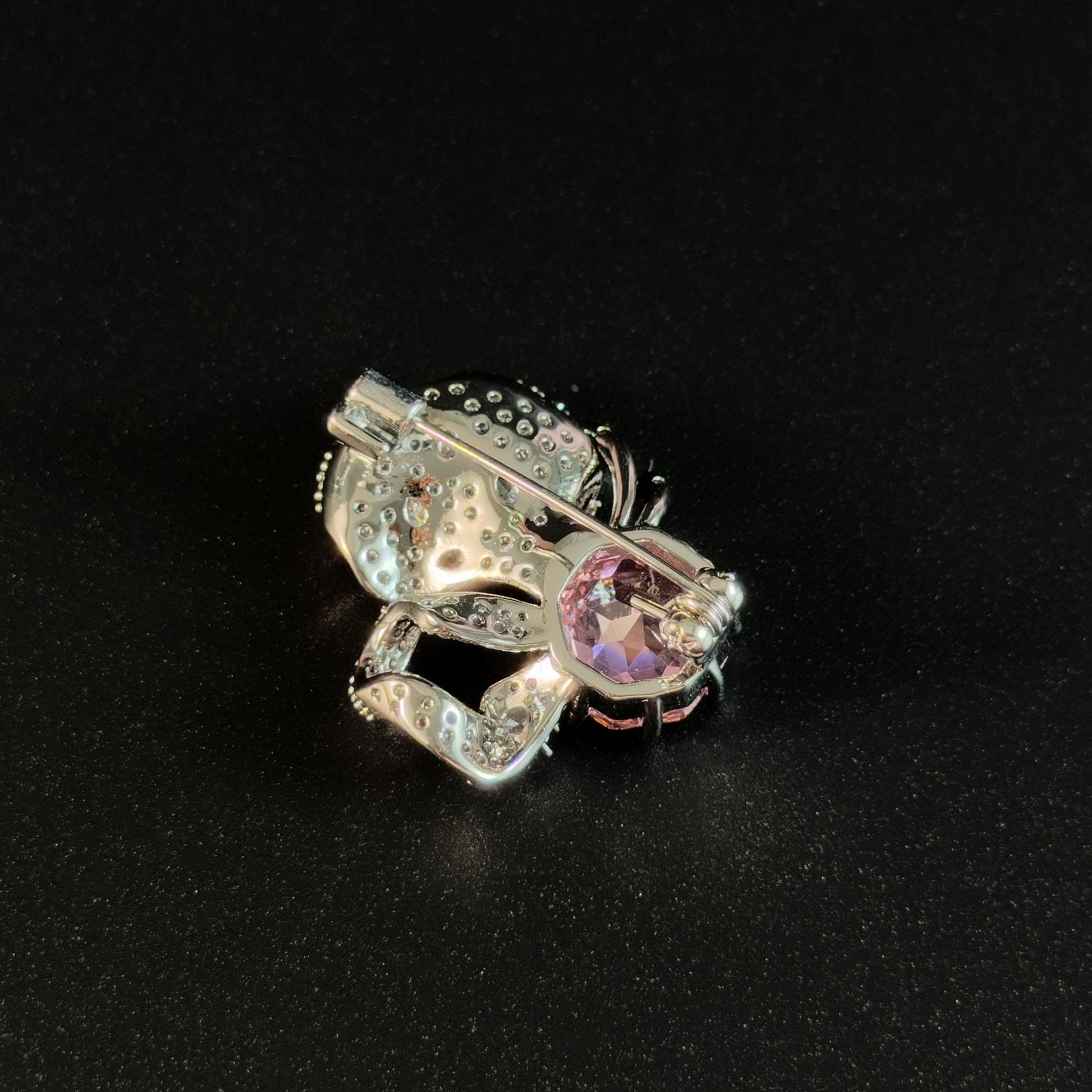 Pink Zircon Flower Brooch