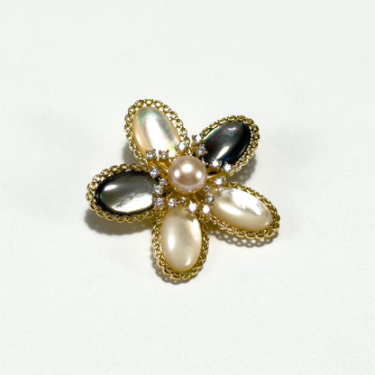 Vintage Pearl Camellia Brooch