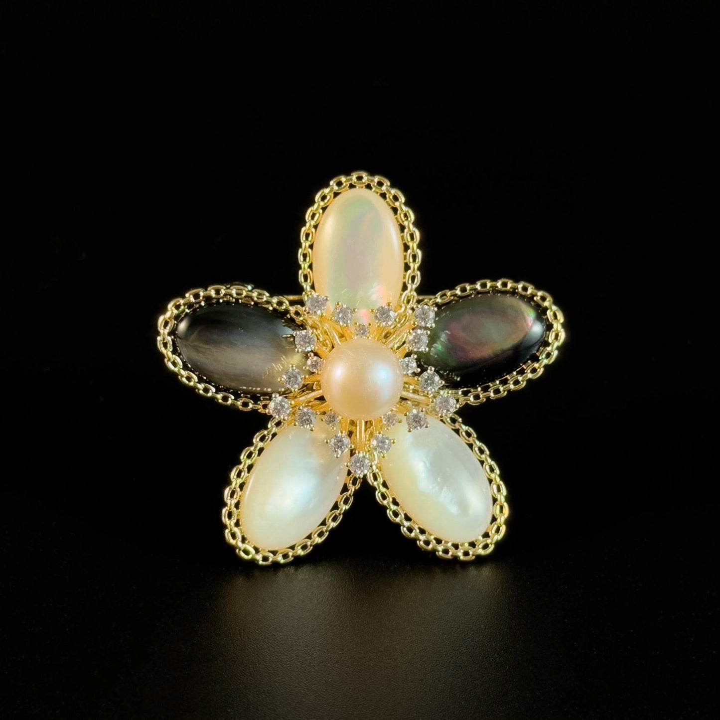 Vintage Pearl Camellia Brooch