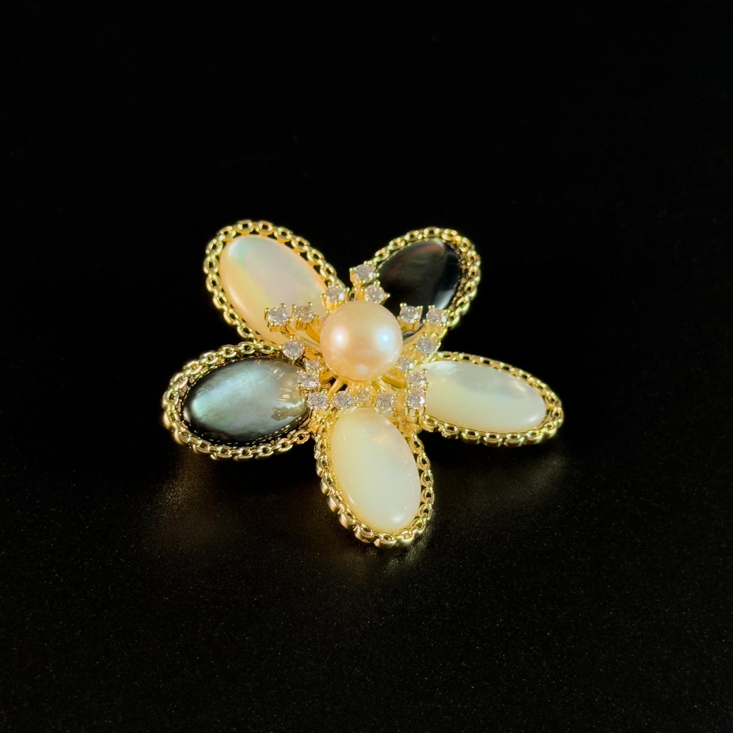 Vintage Pearl Camellia Brooch