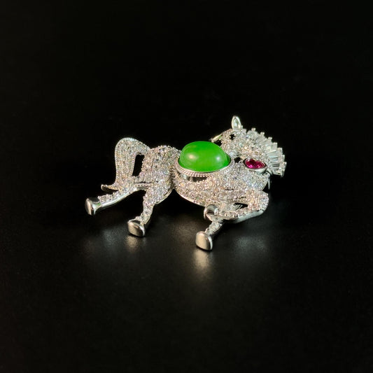 Emerald Pony Brooch