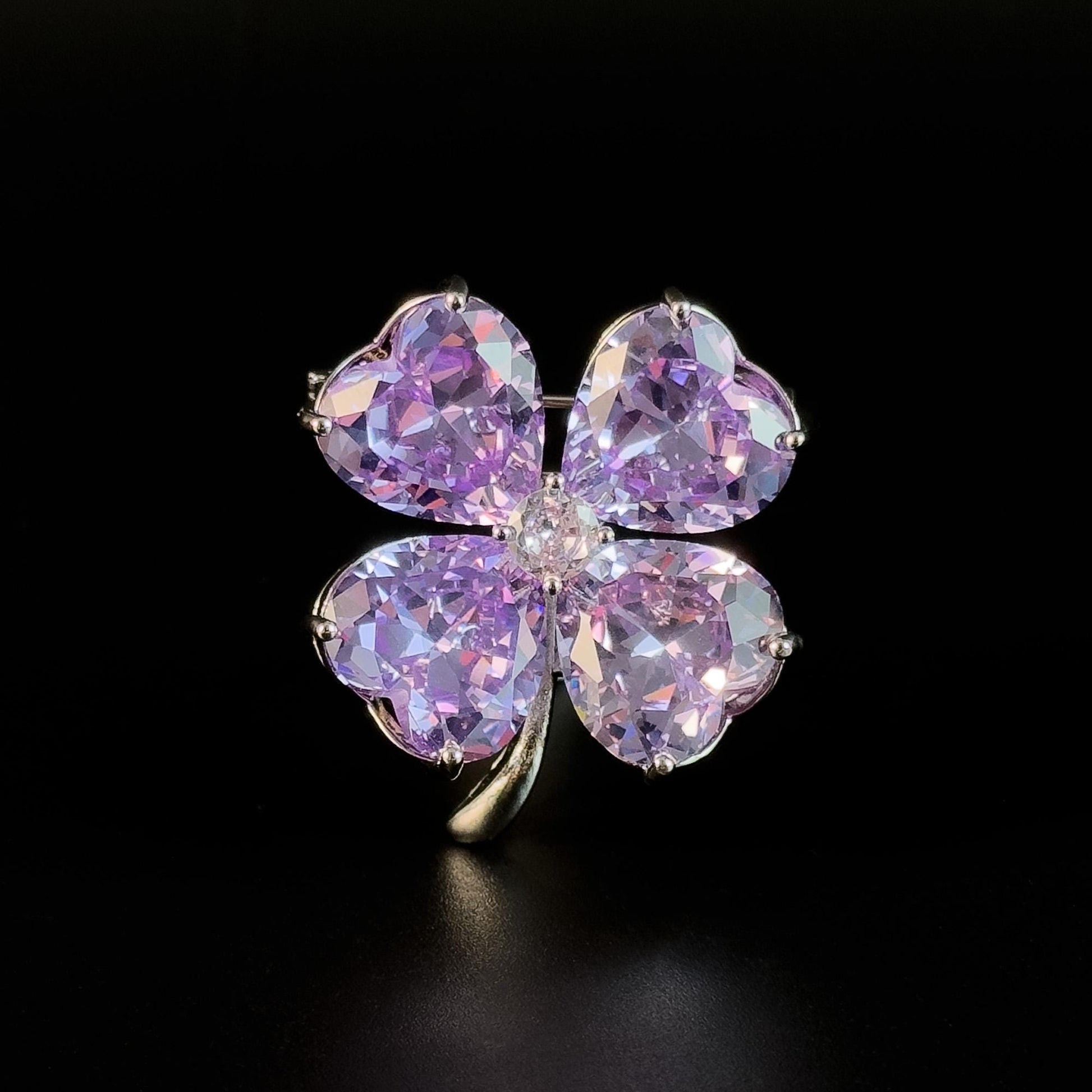 Purple lucky four-leaf clover
