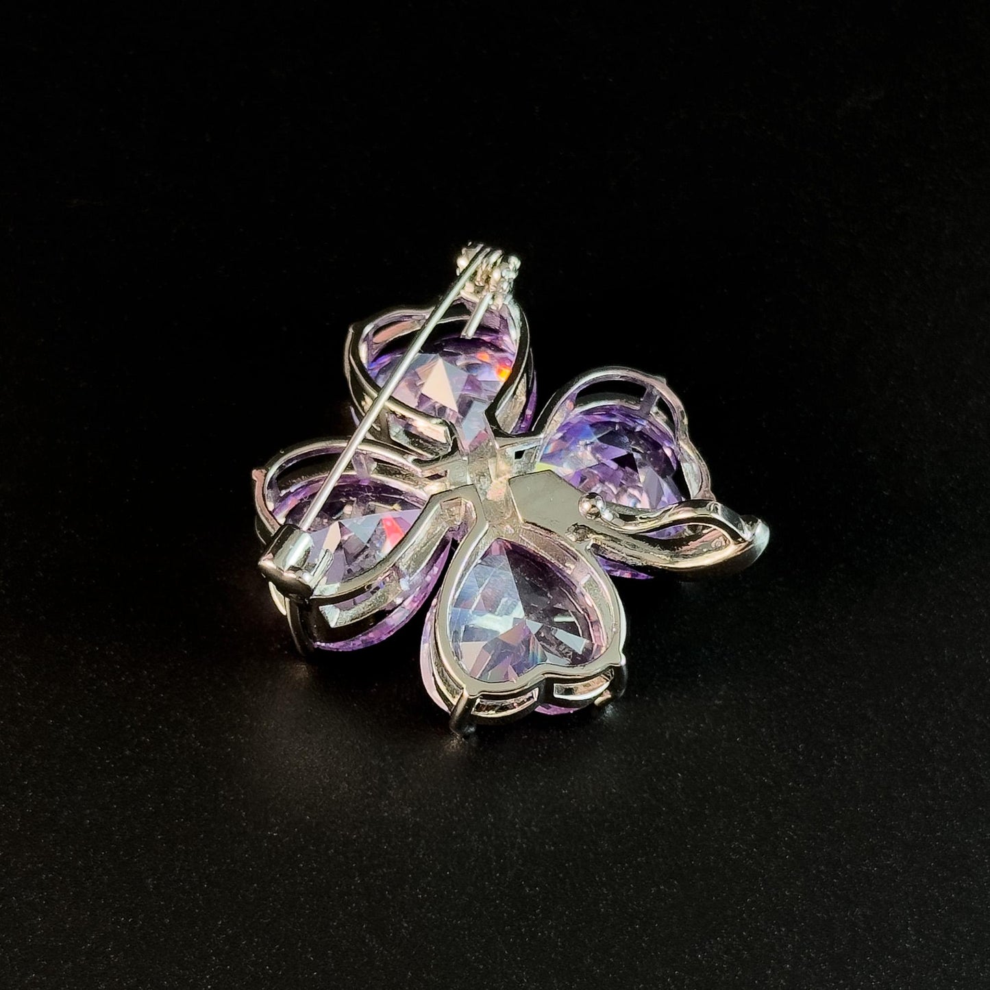 Purple lucky four-leaf clover