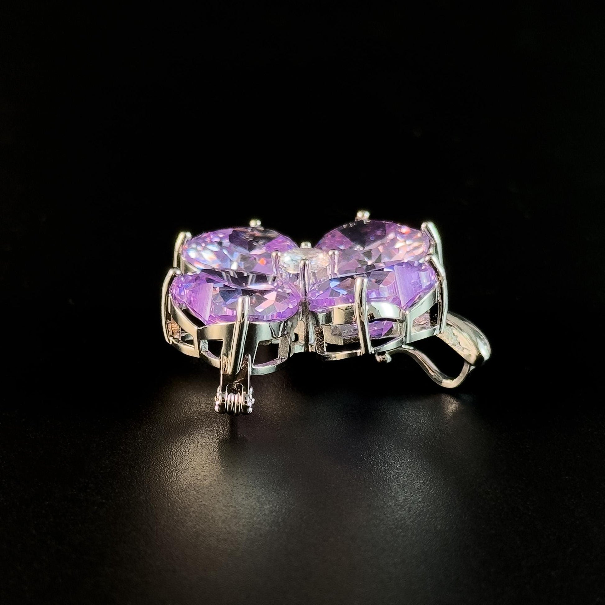 Purple lucky four-leaf clover