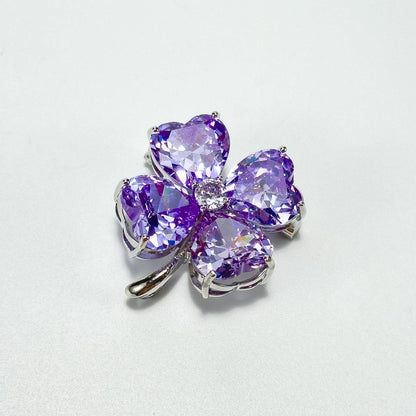 Purple lucky four-leaf clover