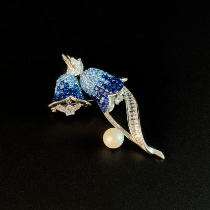 Blue Bellflower Brooch