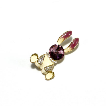 Purple Zircon Bunny Brooch