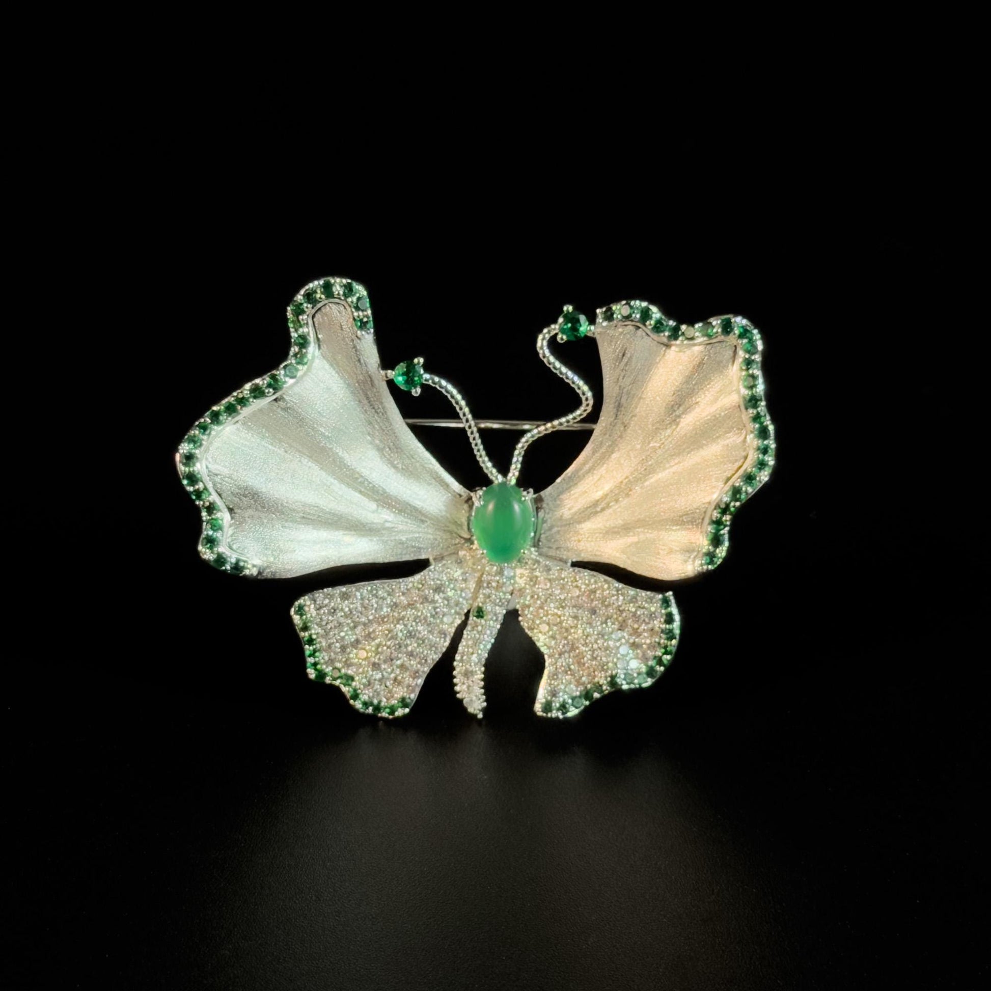 Emerald Butterfly Brooch