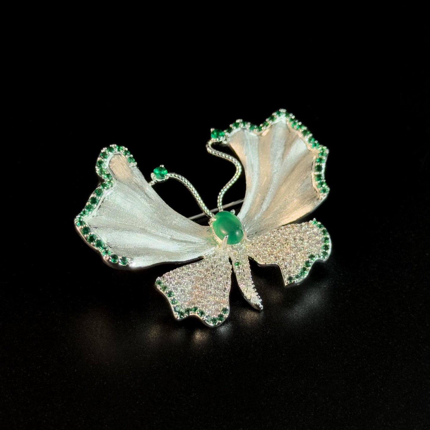 Emerald Butterfly Brooch