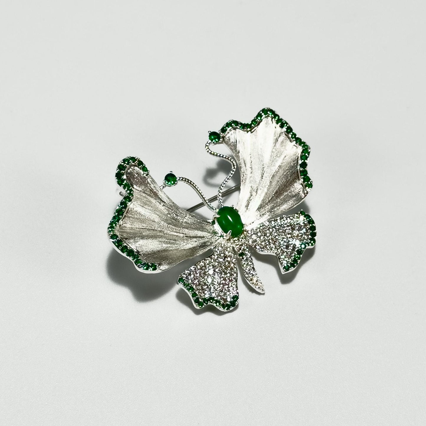Emerald Butterfly Brooch