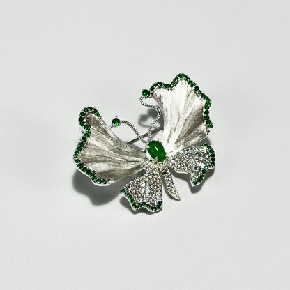 Emerald Butterfly Brooch