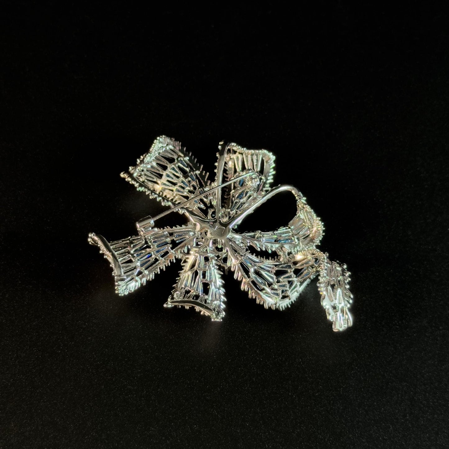 Blue Multi-Strand Bow Brooch