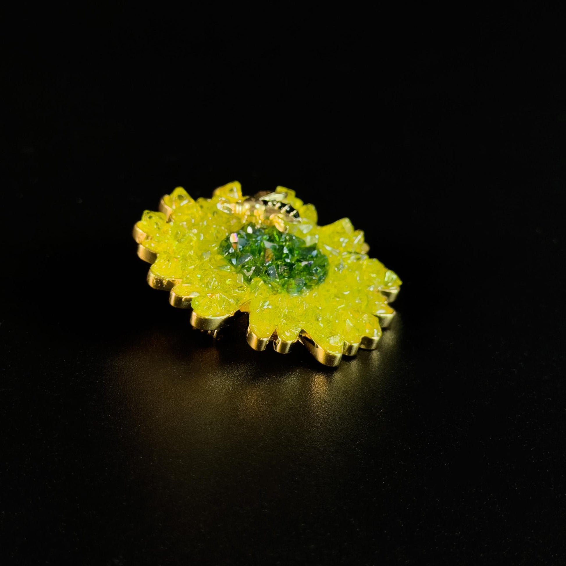 Sunflower and Bee Brooch
