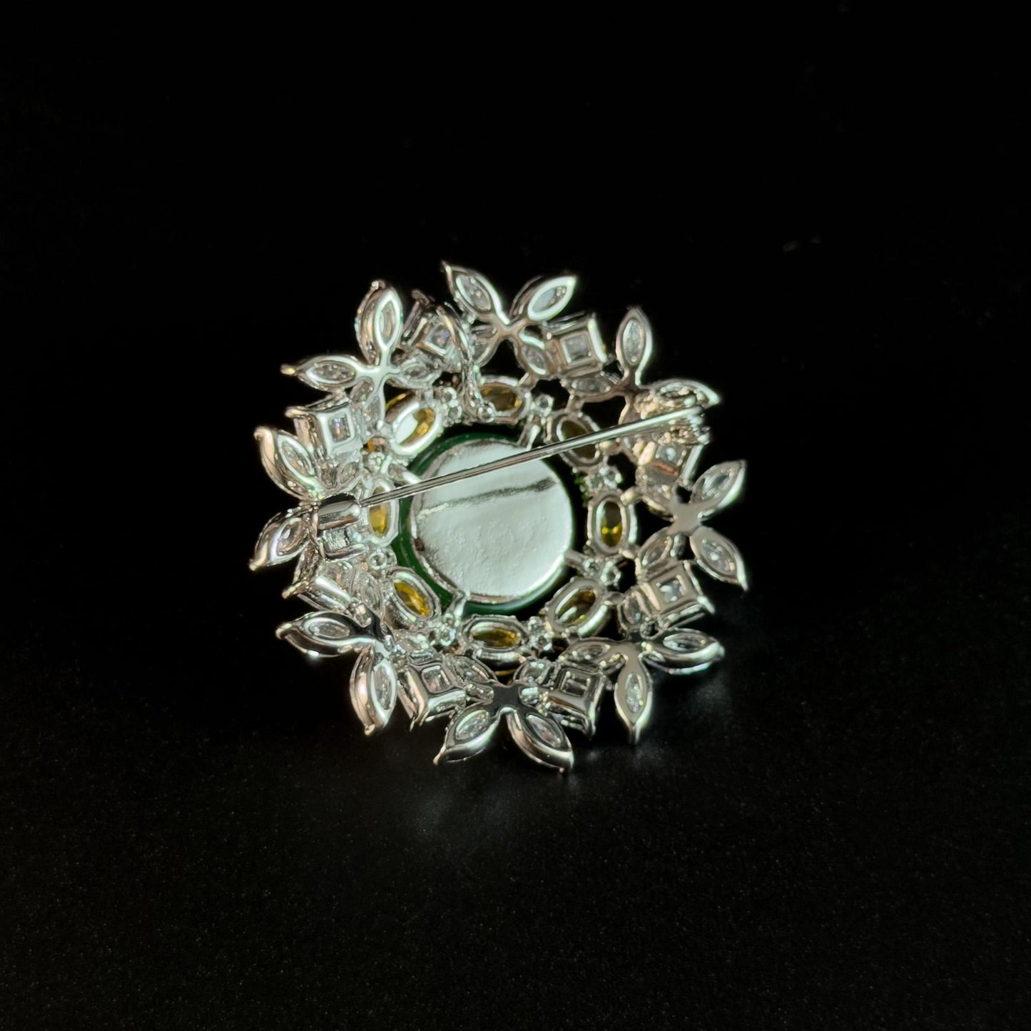 Emerald Flower Brooch