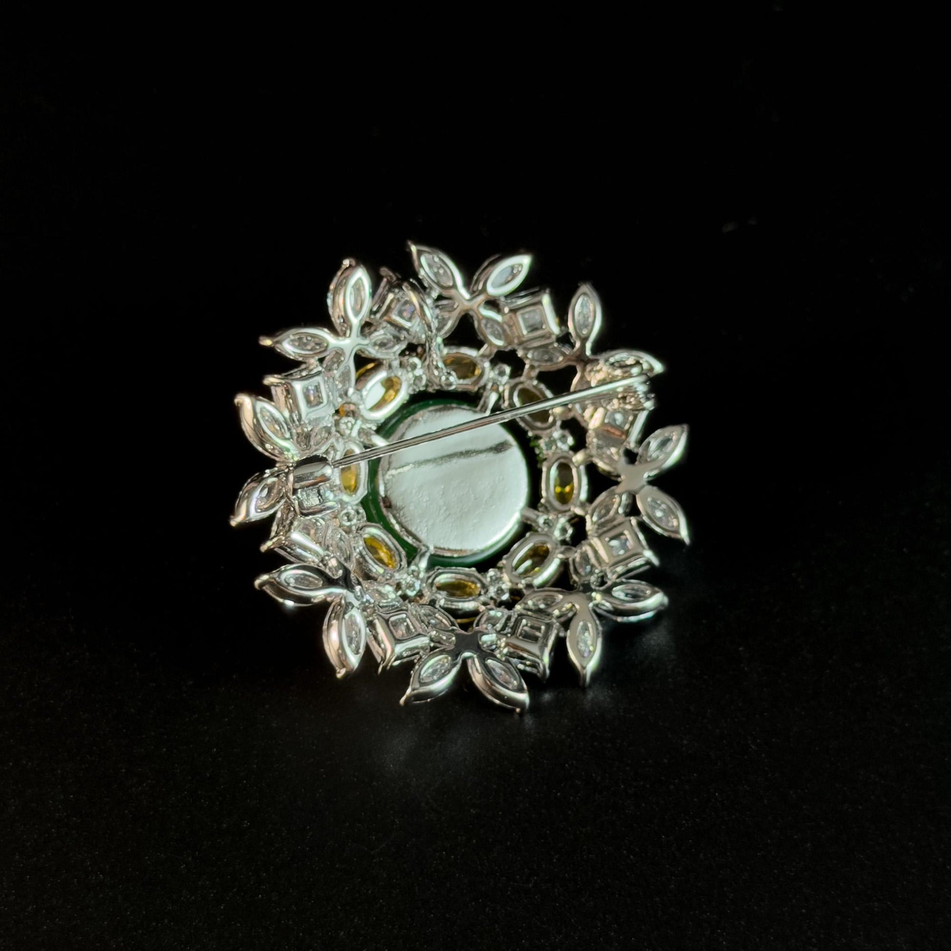 Emerald Flower Brooch