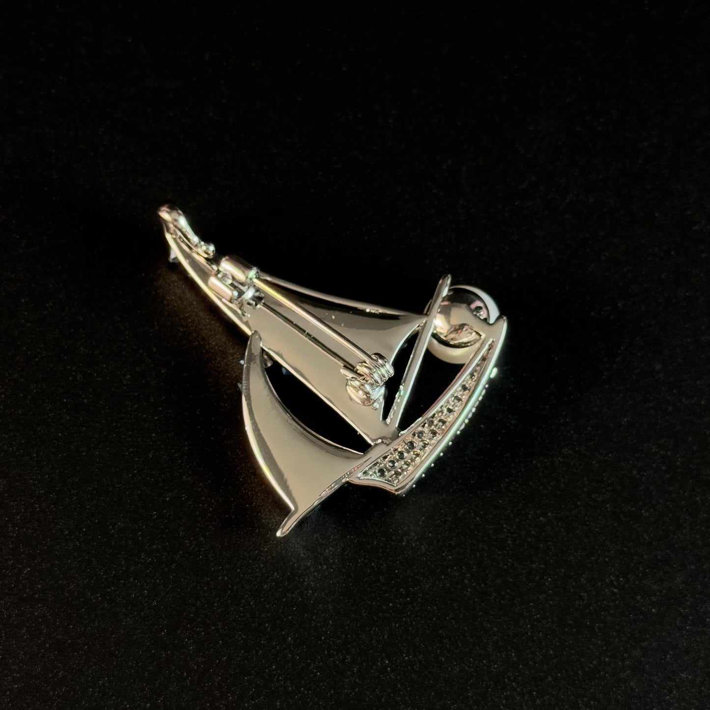 Blue Pearl Sailboat Brooch