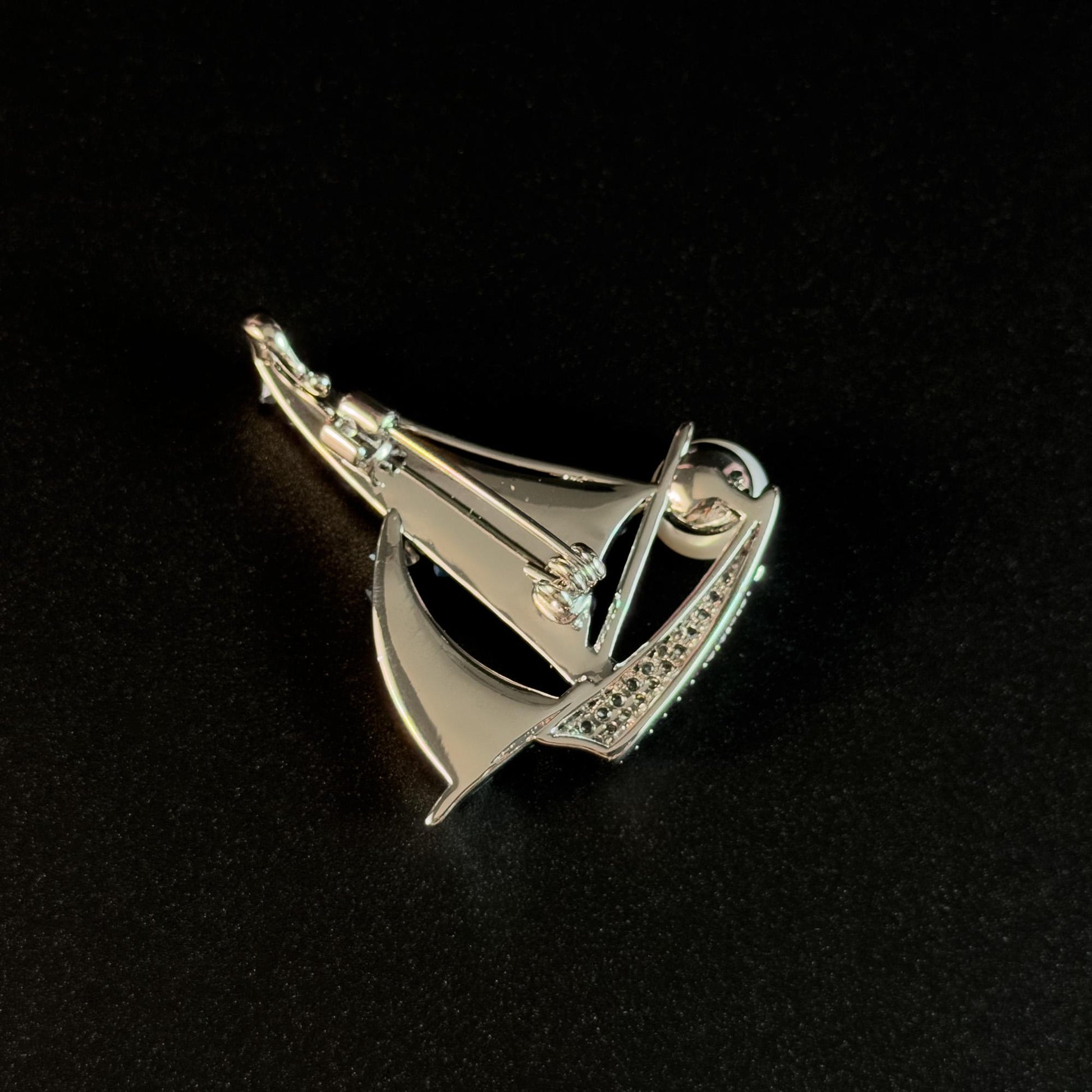Blue Pearl Sailboat Brooch
