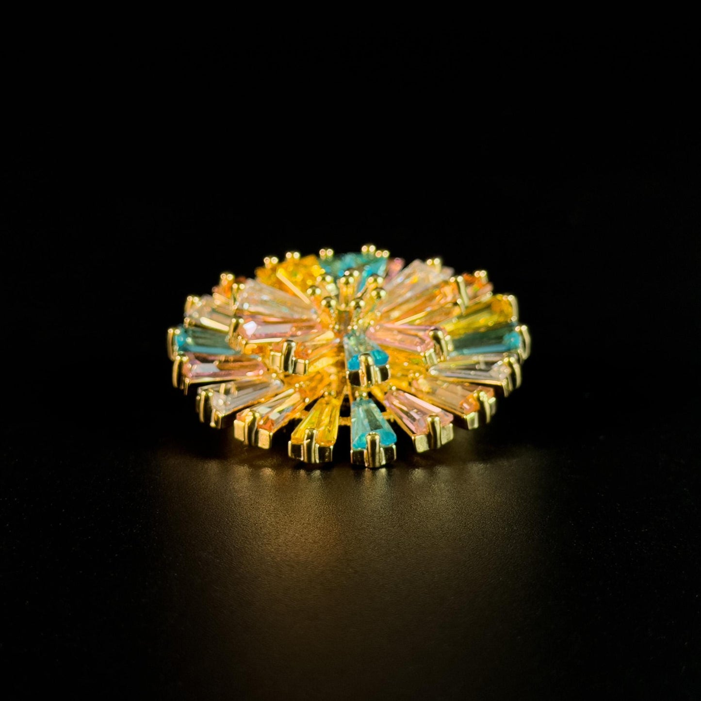 Luxury Colored Zircon Sunflower Brooch