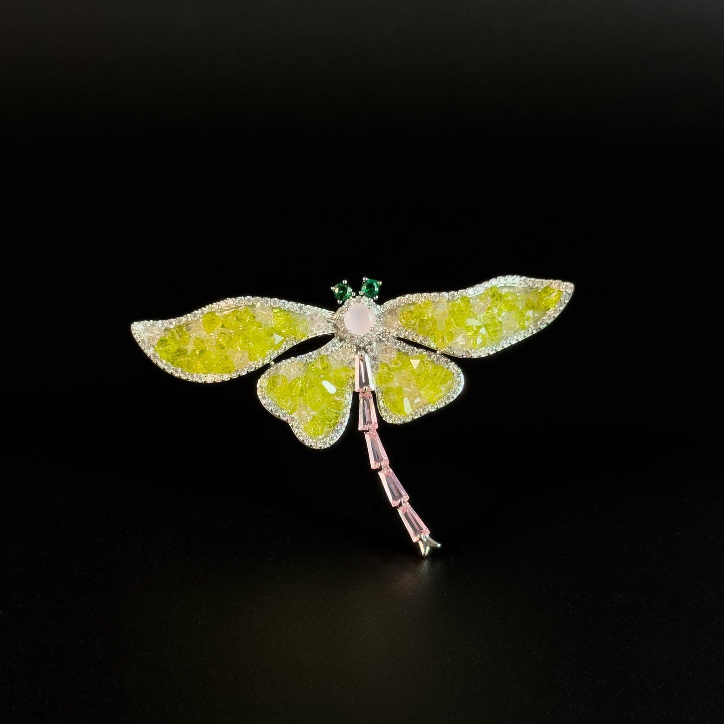 Olive Green Dragonfly Brooch