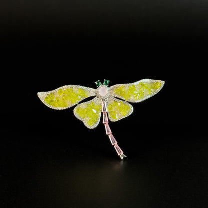 Olive Green Dragonfly Brooch