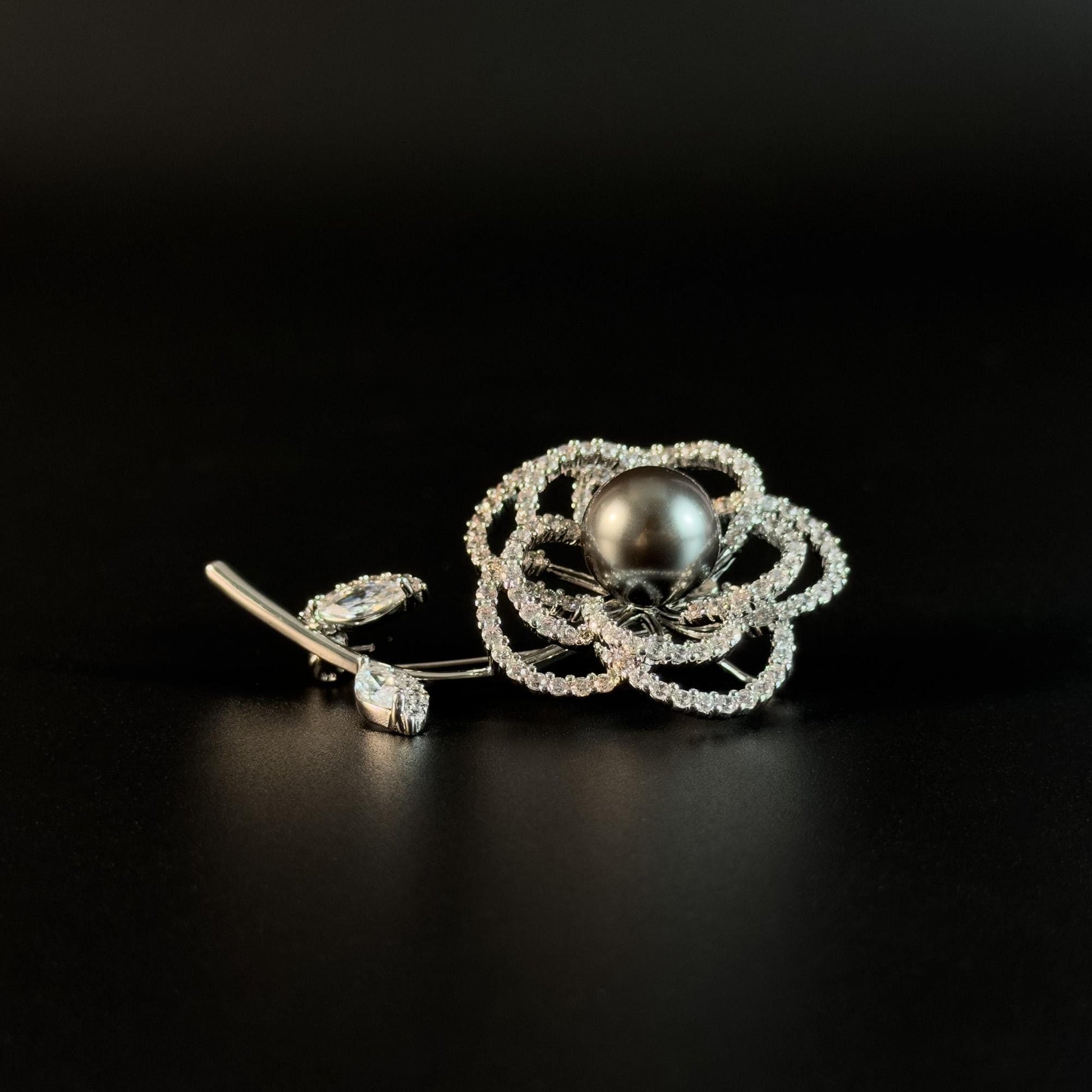 Pearl Camellia Tree Brooch
