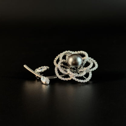 Pearl Camellia Tree Brooch