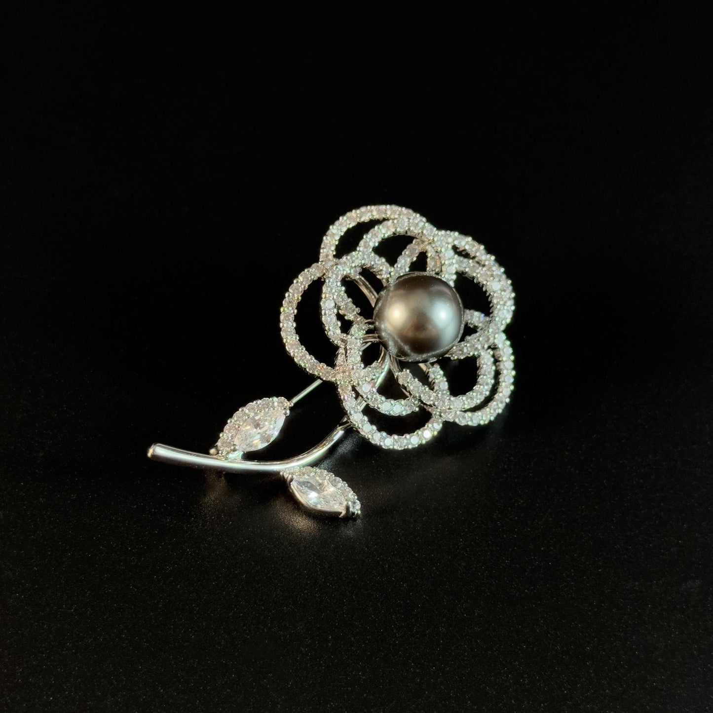 Pearl Camellia Tree Brooch