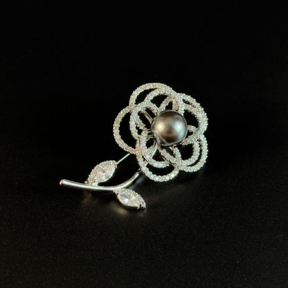 Pearl Camellia Tree Brooch