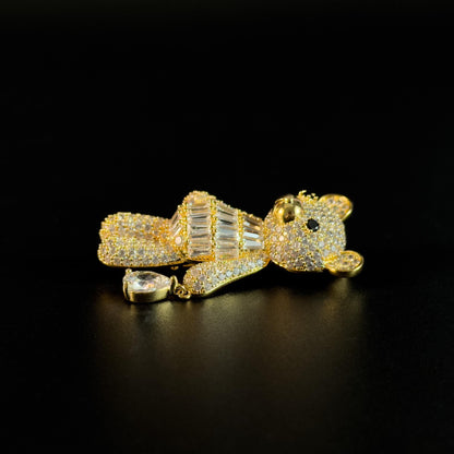 Cute Gold Bear Brooch