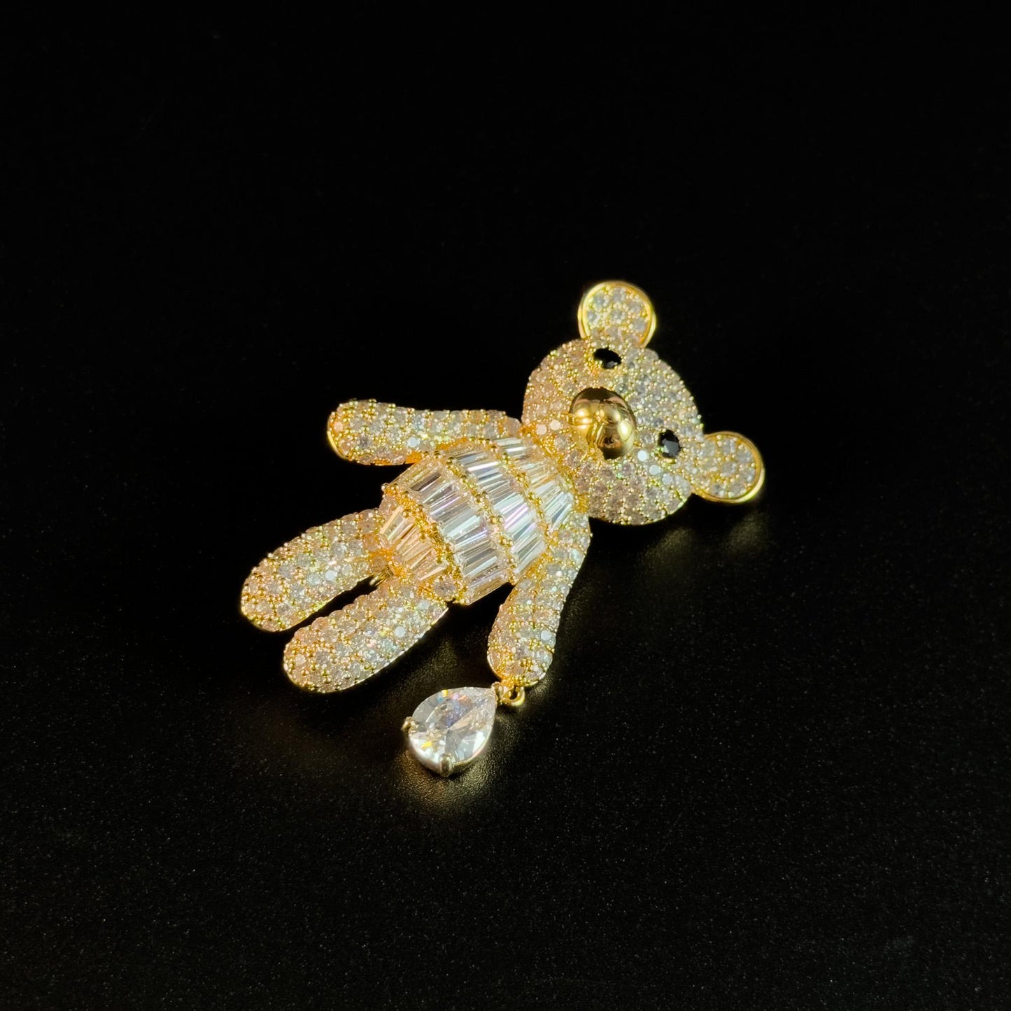 Cute Gold Bear Brooch