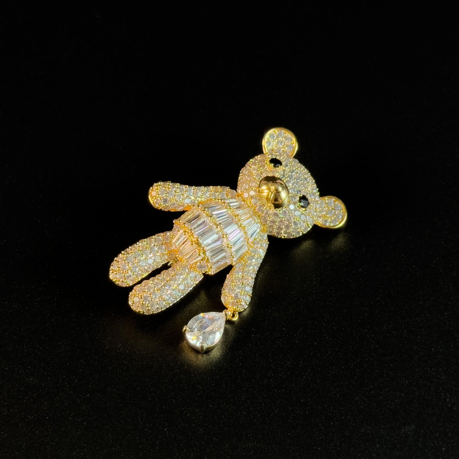 Cute Gold Bear Brooch