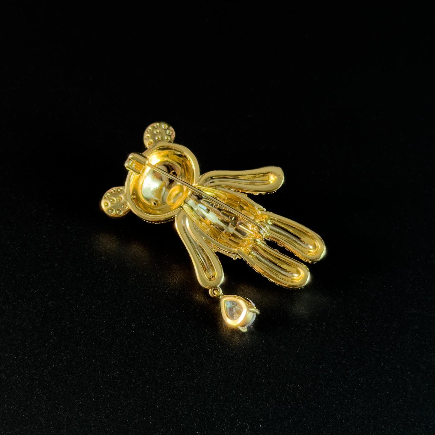 Cute Gold Bear Brooch