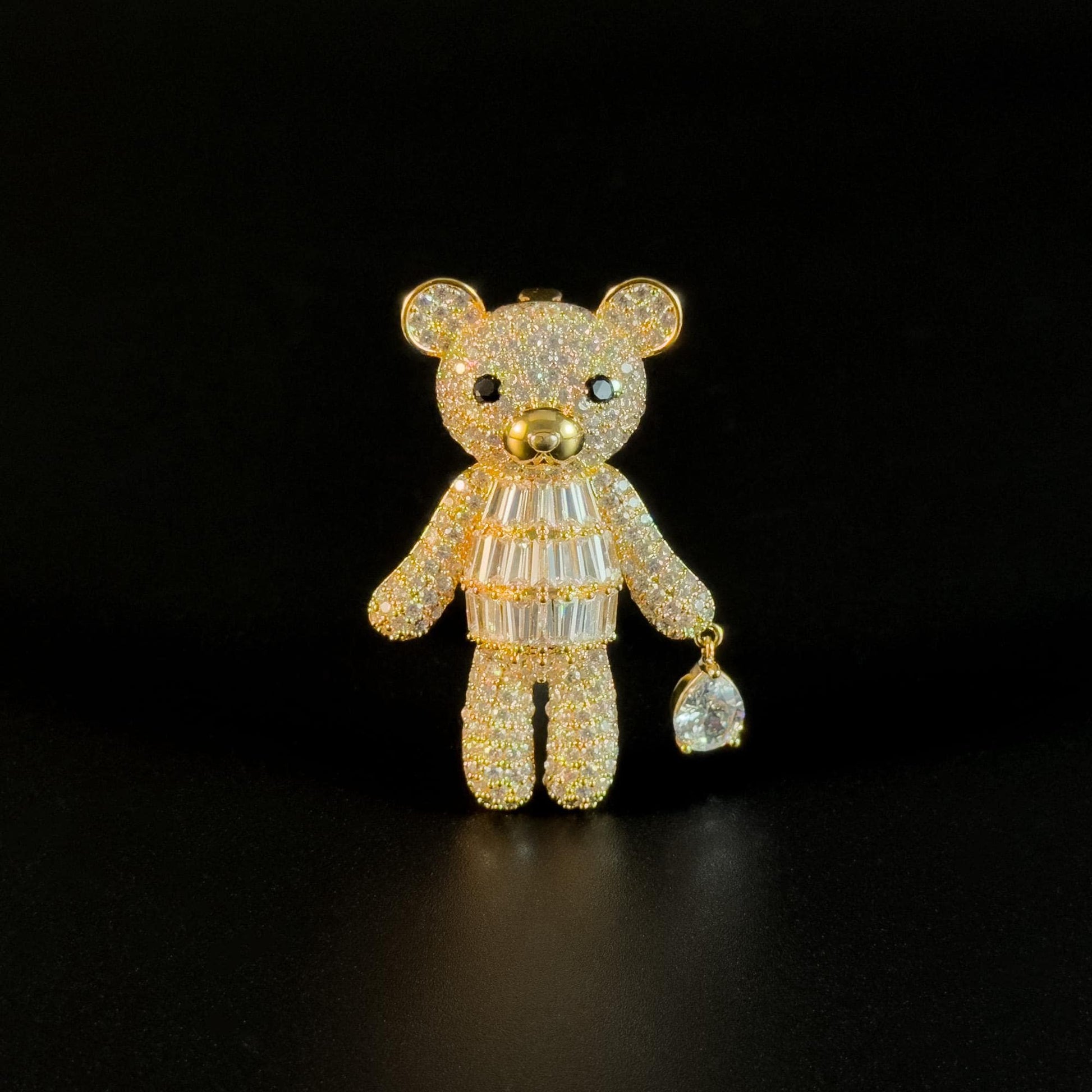 Cute Gold Bear Brooch