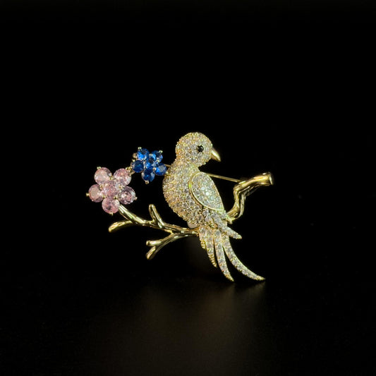 French-style plum blossom branch with a small bird