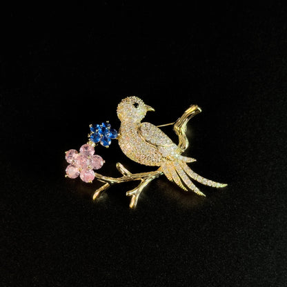 French-style plum blossom branch with a small bird
