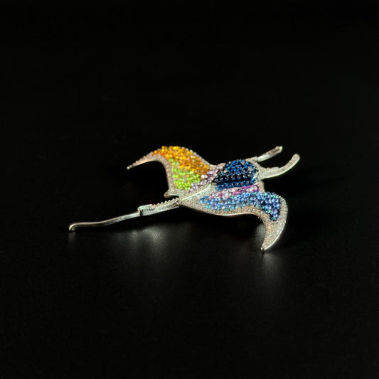 Colorful Manta Ray Brooch