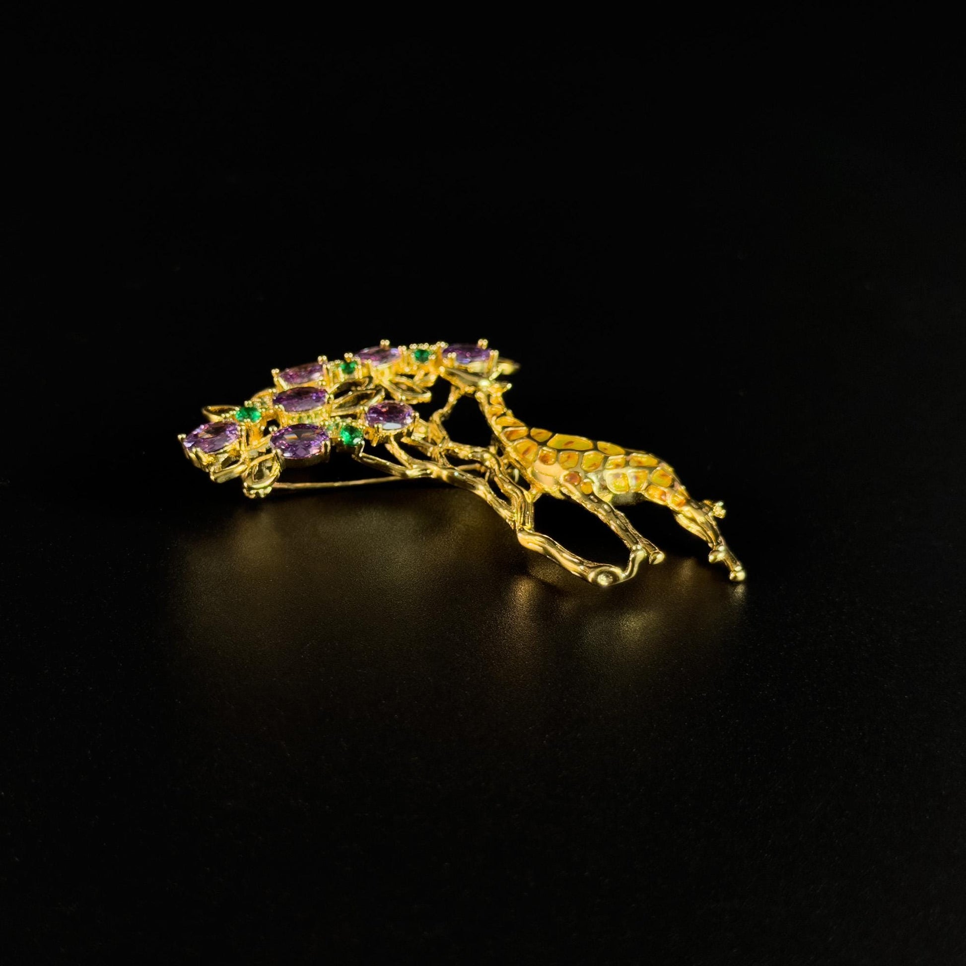 Giraffe Eating Leaves Brooch