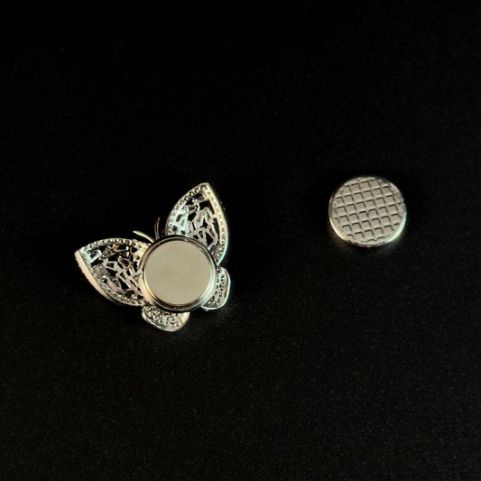 Purple Diamond Butterfly Magnetic Cufflinks
