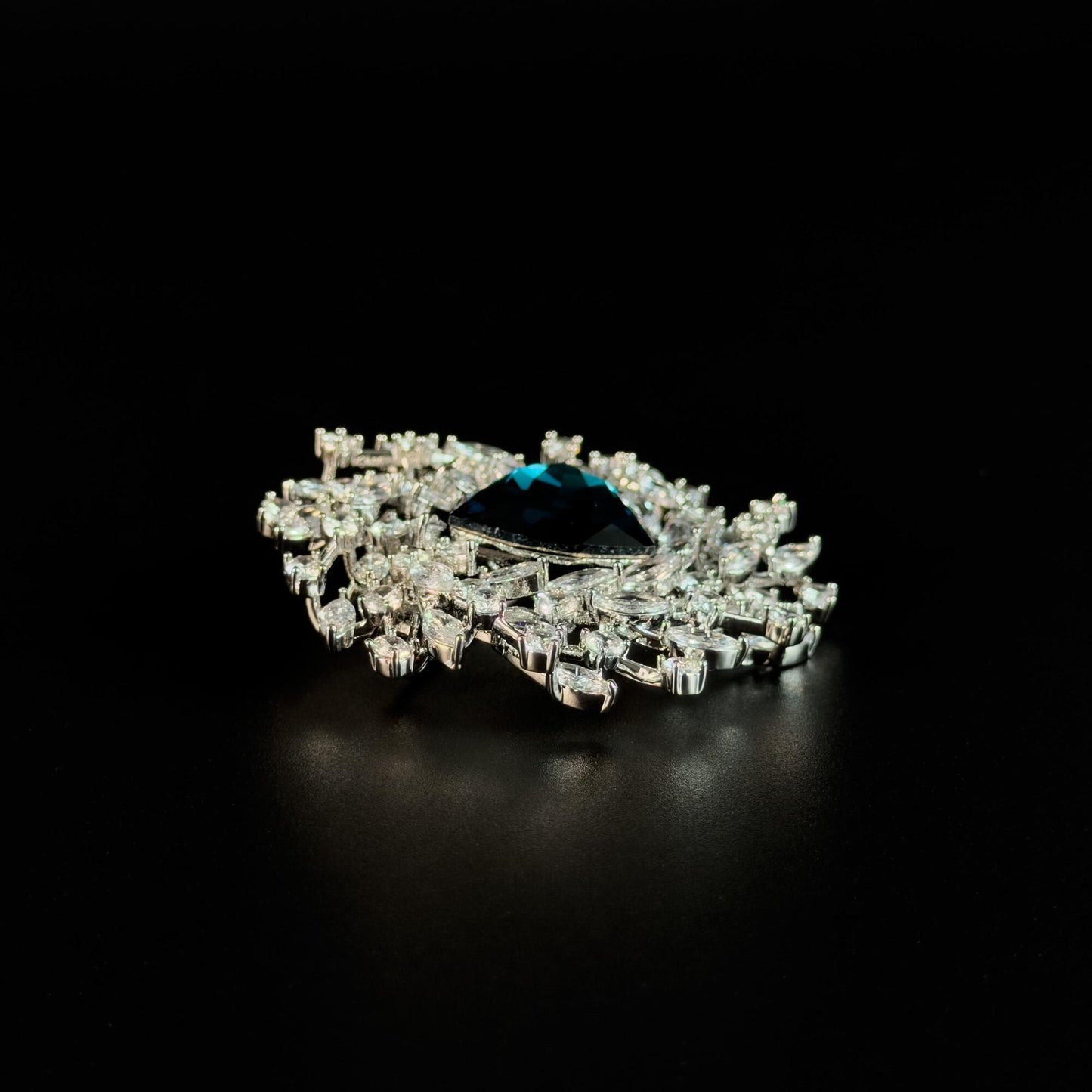 Blue Zircon Firework Brooch