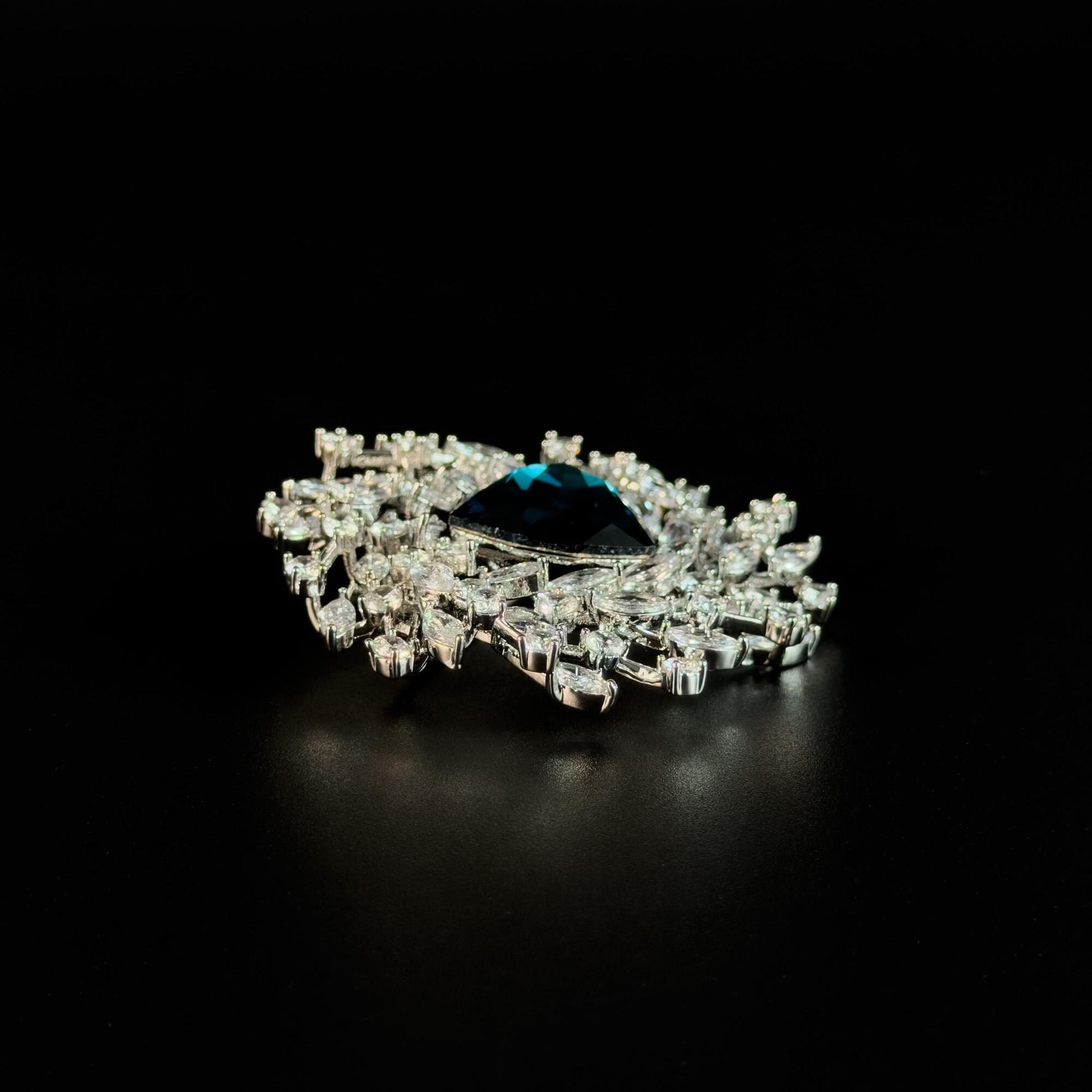Blue Zircon Firework Brooch