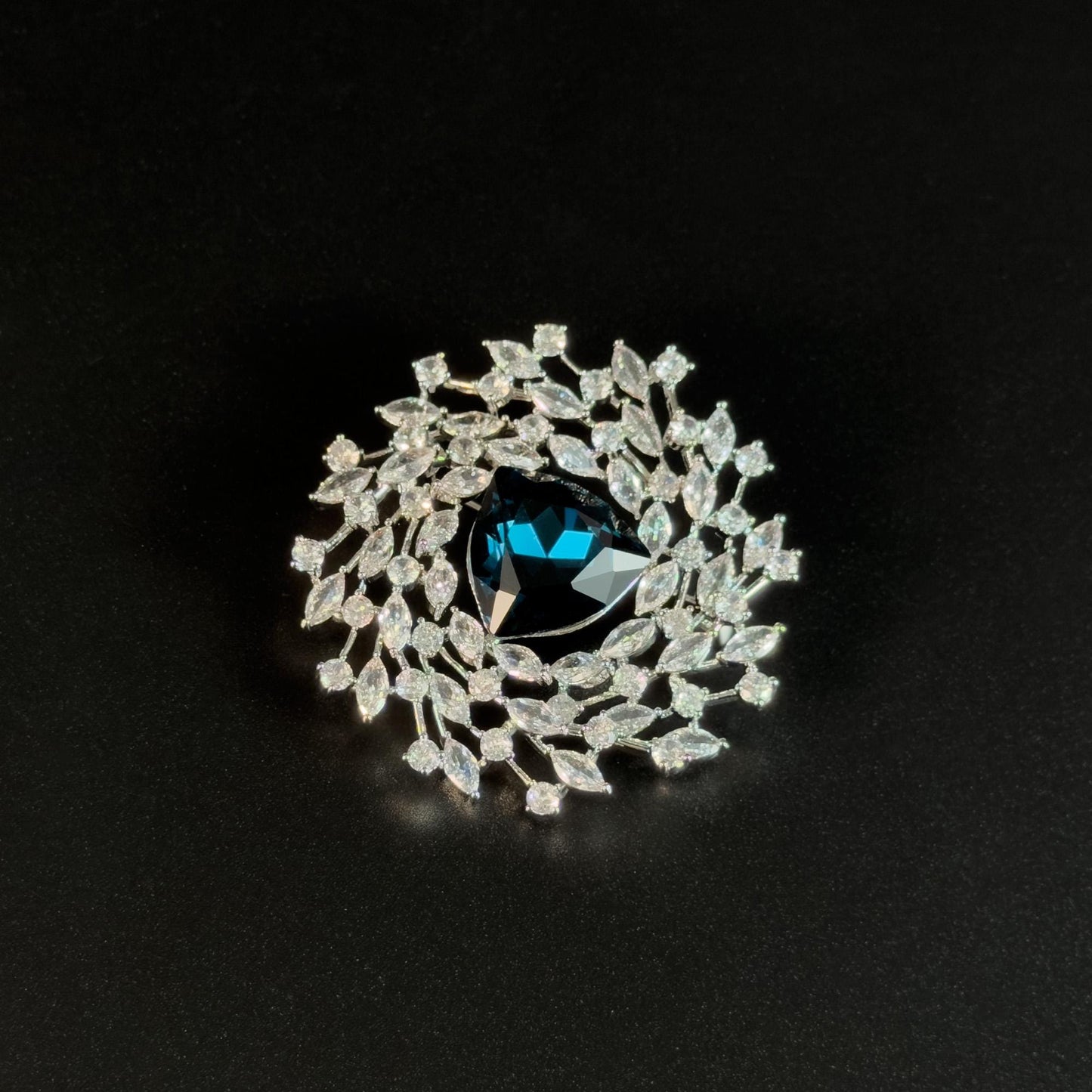 Blue Zircon Firework Brooch